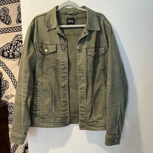 Zara Men's Khaki Green Lightweight Jacket
